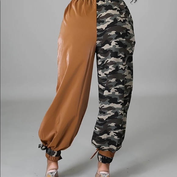HP CAMO Pocket Tie Vegan Leather Pant - Picture 4 of 6